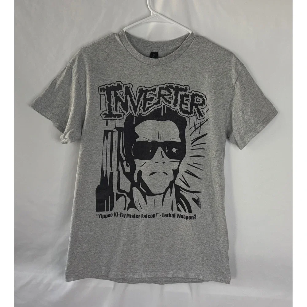 Inverter Terminator Graphic Tee Mens Medium Gray Retro Movie Parody Shirt